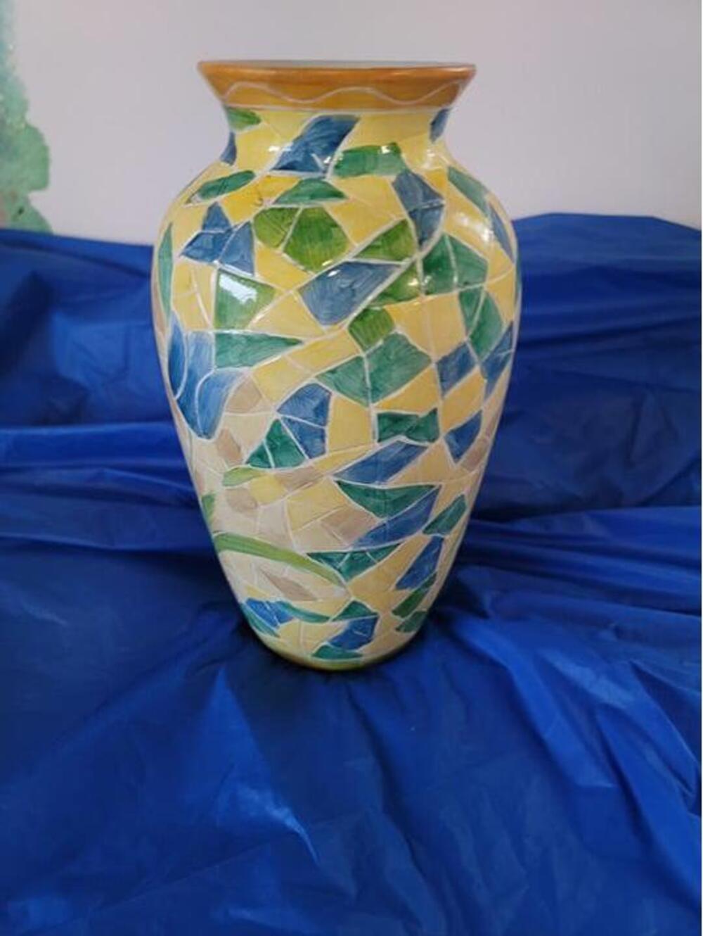 Vintage Italian Mosiac Tulip Vase